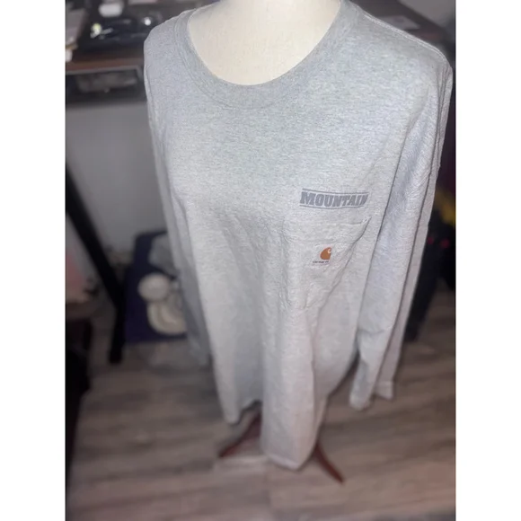 Carhartt long sleeve shirt 2XL gray logo - Picture 5 of 9